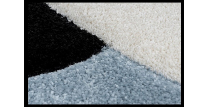 Tapis 170x120cm, design A223O coloris bleu - Confort et élégance pour votre intérieur