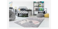 Tapis 170x120cm, design A623O coloris gris - Confort et élégance pour votre intérieur