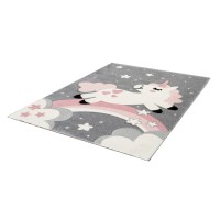 Tapis 150x80cm, design A723O coloris rose - Confort et élégance pour votre intérieur