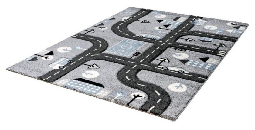 Tapis 150x80cm, design A133O coloris gris - Confort et élégance pour votre intérieur