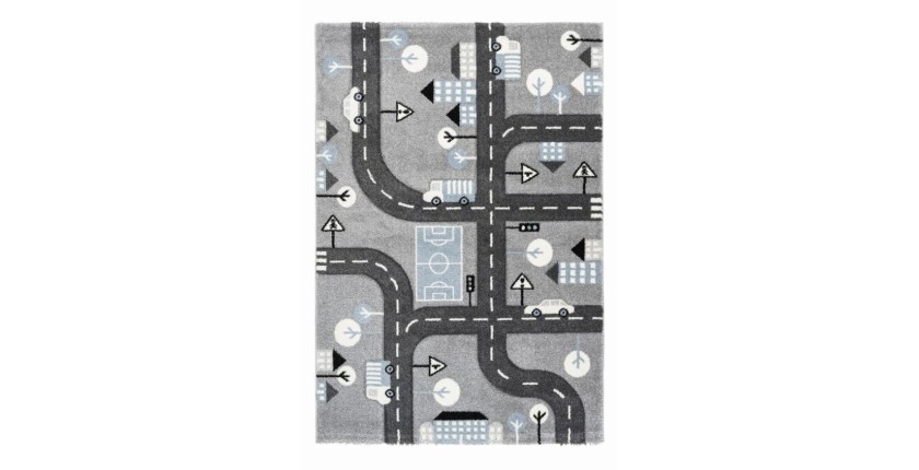 Tapis 170x120cm, design A133O coloris gris - Confort et élégance pour votre intérieur