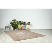 Tapis 300x80cm, design A102A coloris taupe - Confort et élégance pour votre intérieur