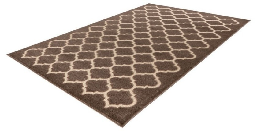 Tapis 170x120cm, design A102A coloris taupe - Confort et élégance pour votre intérieur