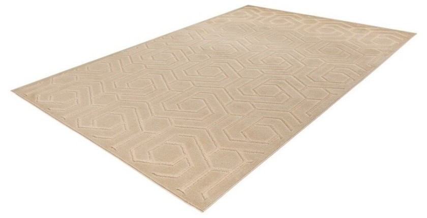 Tapis 170x120cm, design A202A coloris beige - Confort et élégance pour votre intérieur