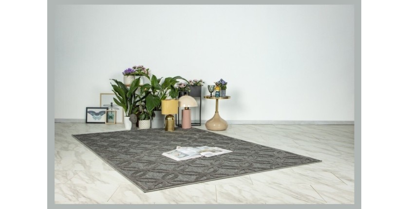 Tapis 290x200cm, design A302A coloris gris - Confort et élégance pour votre intérieur