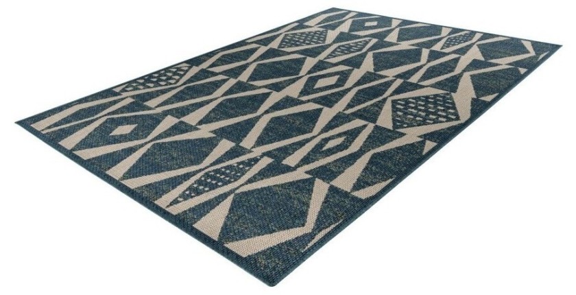 Tapis 150x80cm, design C203I coloris bleu - Confort et élégance pour votre intérieur