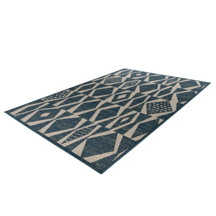 Tapis 170x120cm, design C203I coloris bleu - Confort et élégance pour votre intérieur