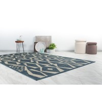 Tapis 170x120cm, design C203I coloris bleu - Confort et élégance pour votre intérieur