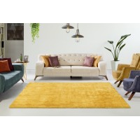 Tapis 150x80cm, design C005D coloris jaune - Confort et élégance pour votre intérieur