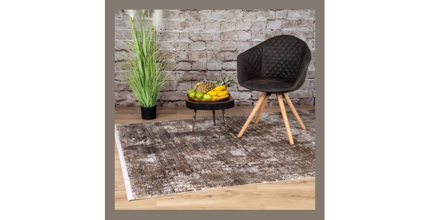 Tapis 230x160cm, design C309E coloris ivoire - Confort et élégance pour votre intérieur