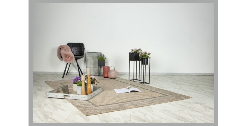 Tapis 230x160cm, design C503A coloris naturel - Confort et élégance pour votre intérieur