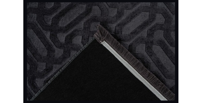 Tapis 280x80cm, design D012A coloris graphite - Confort et élégance pour votre intérieur