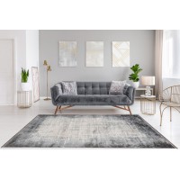 Tapis 150x80cm, design E109E coloris argent - Confort et élégance pour votre intérieur