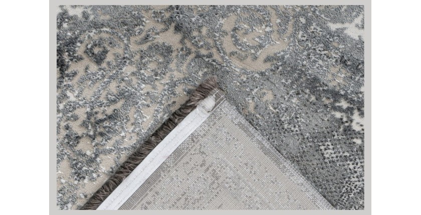 Tapis 170x120cm, design E209E coloris argent - Confort et élégance pour votre intérieur