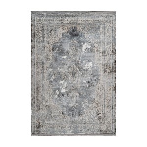 Tapis 290x200cm, design E209E coloris argent - Confort et élégance pour votre intérieur