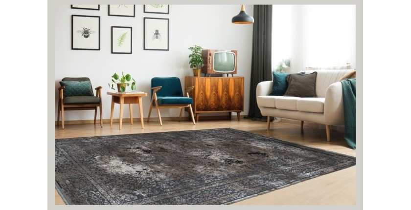 Tapis 330x240cm, design E209E coloris argent - Confort et élégance pour votre intérieur