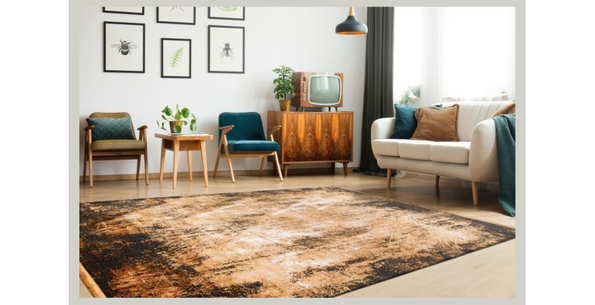 Tapis 170x120cm, design E409E coloris doré - Confort et élégance pour votre intérieur