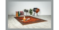 Tapis 150x80cm, design E509E coloris terracotta - Confort et élégance pour votre intérieur