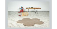 Tapis enfant 100x100cm, design E105S coloris taupe - Confort et élégance pour votre intérieur