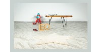 Tapis enfant 100x100cm, design E405S coloris beige - Confort et élégance pour votre intérieur