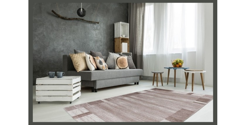 Tapis 230x160cm, design F005G coloris beige - Confort et élégance pour votre intérieur