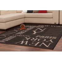 Tapis 290x200cm, design F115A coloris graphite - Confort et élégance pour votre intérieur