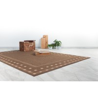 Tapis 110x60cm, design F025A coloris café - Confort et élégance pour votre intérieur