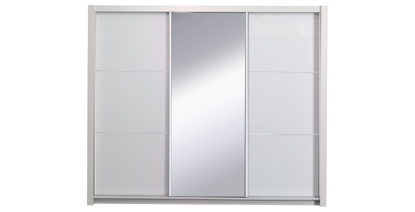 Chambre complète SENA, coloris blanc brillant, lit option coffre 160x200cm, idéal pour avoir une chambre lumineuse