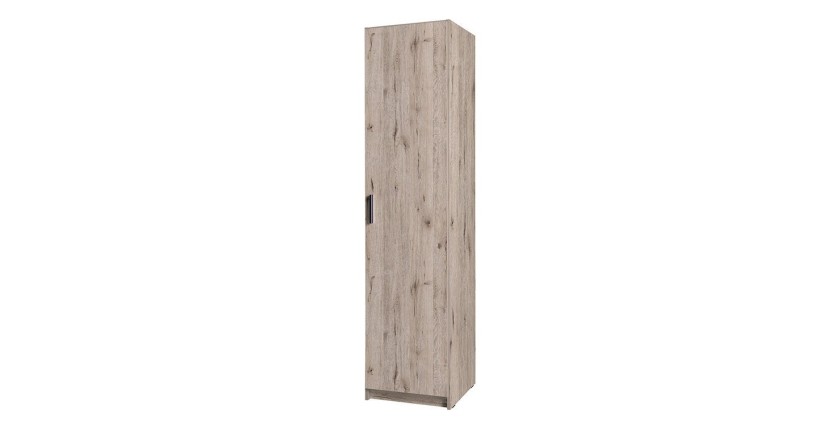 Armoire une porte collection FLEX, coloris chêne wellington et gris graphite