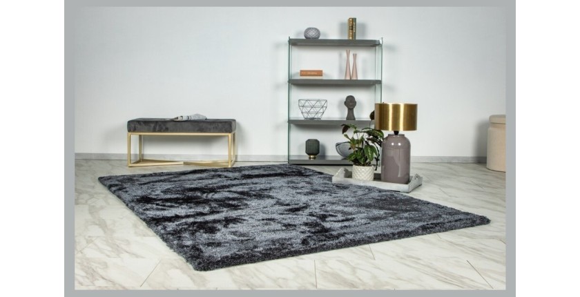 Tapis 150x80, design G008R coloris graphite - Confort et élégance pour votre intérieur