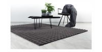 Tapis 170x120cm, design H008Y coloris graphite - Confort et élégance pour votre intérieur