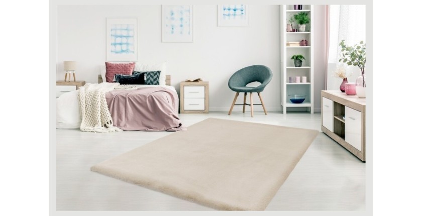 Tapis 170x120cm, design H008N coloris ivoire - Confort et élégance pour votre intérieur