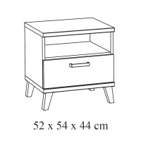 Table de chevet robuste pour chambre bébé et enfant avec tiroir et niche, collection DANAÉ Coloris blanc