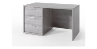 Bureau enfant robuste 3 tiroirs collection MATHEO coloris gris effet bois