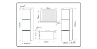 Ensemble meubles de salle de bain collection OWL, coloris blanc mat et brillant avec deux colonnes sans vasque