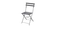 Chaise de jardin pliable en métal gris anthracite 42x46x82cm