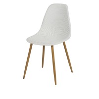 Chaise ajourée SEVENTY PU Blanc - H83 x L54 x P48 cm