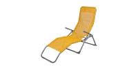Chaise longue / bain de soleil coloris Jaune moutarde 185x95x61cm
