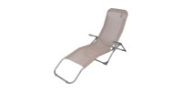 Chaise longue / bain de soleil coloris Taupe 185x95x61cm