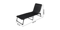 Chaise longue / bain de soleil coloris noir 190x85x55cm