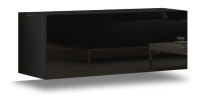 Meuble de salon noir collection CEPTO 37x91cm, 1 porte, 1 étagère.