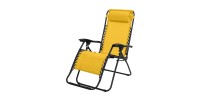 Fauteuil relax d'extérieur coloris jaune, dimension 176x108x64cm