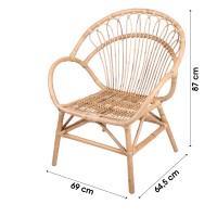 Fauteuil d'extérieur en rotin 69x87x67cm, parfait pour se relaxer au naturel