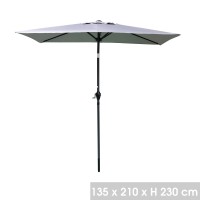 Parasol inclinable gris clair, dimension 135x210cm