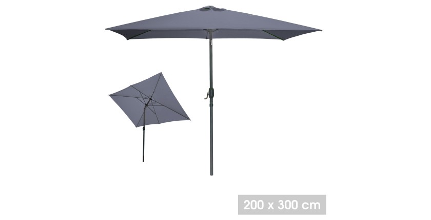 Parasol inclinable gris anthracite 200x300cm