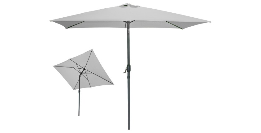 Parasol inclinable gris clair 200x300cm