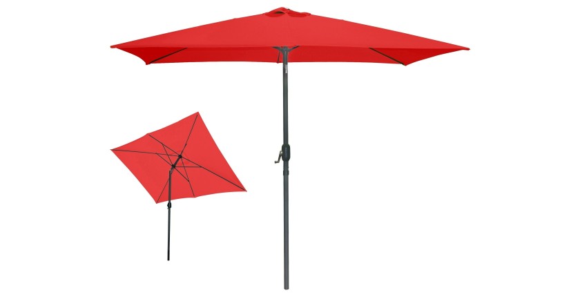 Parasol inclinable rouge 200x300cm