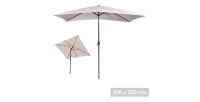 Parasol inclinable beige 200x300cm