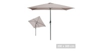 Parasol inclinable taupe 200x300cm