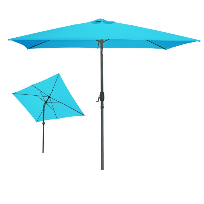 Parasol inclinable turquoise 200x300cm